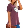 thumbnail image 3 of Anbech Heart Plus Size T-Shirts for Women Graphic Volleyball Heart Print Short Sleeves Tees Plus T-Shirt with Round Neck, 3 of 5