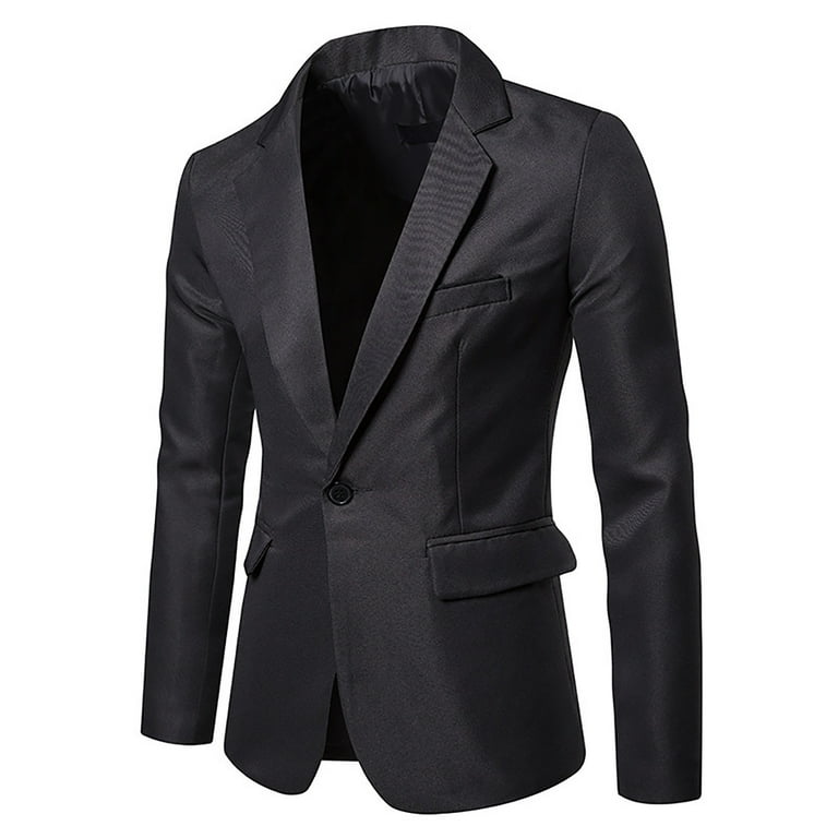 Men's 1 Button Business Dress Blazers Solid Slim Casual Long Sleeve Notched  Lapel Suit Jacket Daily Formal Coat Fahsion Casual Regular Fit Jackets for  Wedding Party 
