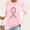 #408-Pink, variant on Craaazy Womens Shirts Breast Cancer Awareness Tops for Women 3/4 Sleeve Crewneck Pink Ribbon Print Blouses Gifts For Women