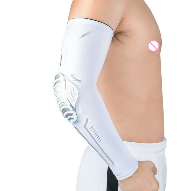 Basketball Football Arm Sleeve Elbow Protection Size L White