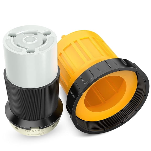 Nilight 30AMP RV Power Cord Cover Twist Lock with Boot Locking Plug 125V NEMA L5-30R ETL Listed Female Locking Shore Connector Replacement Protector for RV Camper Caravan Trailer Van