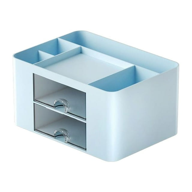 Kearding Organizador de caja de almacenamiento de plástico Manténgase organizado Organizador de caja de almacenamiento multifuncional Durable Almacenamiento y organización del hogar Azul