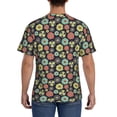 thumbnail image 3 of Bixox Men's Daisies Flowers Printed Short Sleeve Skinny Athletic T-Shirt, 3 of 6
