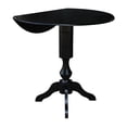 thumbnail image 5 of 42" Round Solid Wood Dual Drop Leaf Pedestal Table in Black - 42.3"H Bar Height by International Concepts, 5 of 10