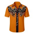 thumbnail image 5 of LIIPEE Western Cowboy Floral Graphic Shirt For Men Short Sleeve Turn Down Collar Button Up Shirts Male Comfortable Breathable Tops,XXL, 5 of 5