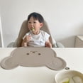 thumbnail image 4 of Cute Bear Shape Silicone Gel Placemat Heat Resistant Non-toxic Table Mat Waterproof Baby Chair Newborn Infant Meal Dinning Pad (Khaki), 4 of 7