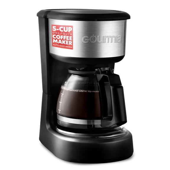 Gourmia 5 Cup One-Touch Switch Coffee Maker with Auto Keep Warm Black