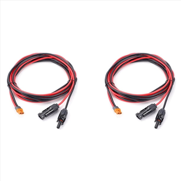 2X Cable de Carga Solar XT60I-F Adaptador Cable de Extensión de Conector de 12 AWG para Panel Solar Generador Batería de Alimentación B