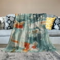 thumbnail image 2 of Autua Koi Fish Flannel Blanket - Lightweight Soft Cozy Unique Gifts Blankets for Nature Lovers,Kids,Adult,Women, Watercolor Water Bubble Throw,Home Room Modern Decor 50x60in, 2 of 6