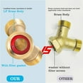 thumbnail image 3 of CHL-Solid Brass Lead-Free Body Backyard 2 Way Y Valve Garden Hose Connector MHT 3/4 Inch Thread Splitter Adapter,2 Silicone Hose Washers&1 Gasket with Screen&Teflon Tape, 3 of 4