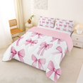 thumbnail image 2 of Manfei Girls Kawaii Ribbon Bow Queen Comforter Set 3pcs,Kids Teens Dreamy Princess Bowknot Bedding Comforter Set,Pink Reversible,Microfiber Bedroom Decor, 2 of 6