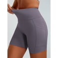 thumbnail image 3 of RUNNING GIRL Women’s High Waisted Biker Shorts with Side Pockets, Tummy Control Stretch Workout Shorts for Yoga Gym Running, 3 of 6