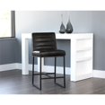 thumbnail image 2 of Sunpan Spyros 26" Modern Faux Leather Counter Stool in Coal Black, 2 of 7