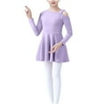 thumbnail image 2 of JoyHoop Girls Long Sleeve Ballet Leotards Skirt Toddler Dance Gymnastics Kids Team Basic Ballet Dresse, 2 of 9