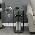thumbnail image 4 of Designs2Go Simon Three-Tier Oval Chairside End Table with USB Ports in Gray Wood, 4 of 6