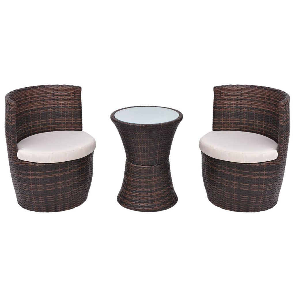 Lowestbest 3Pcs Garden Bistro Set, Space-Saving Design Outdoor Leisure Sofa Set Lowestbest 3Pcs Garden Bistro Set, Space-Saving Design Outdoor Leisure Sofa Set