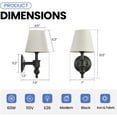thumbnail image 2 of Wall Sconces Set of 2, Modern Wall Lamps for Bedroom, Sconces Wall Light Fixture with ORB & Beige Fabric Shade, Indoor Wall Mounted Lamps for Living Room Bathroom Vanity Hallway Kitchen, 2 of 8