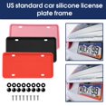 thumbnail image 4 of Car Silicone License Plate Frame Kit Detachable Waterproof Screw Mounted Number, 4 of 6