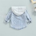 thumbnail image 7 of Toddler Hoodie Denim Jackets, Baby Boys Girls Jeans Jackets, Kids Casual Winter Long Sleeve Button Hooded Jackets with Pockets Outerwear Coat Blue 2T, 7 of 7