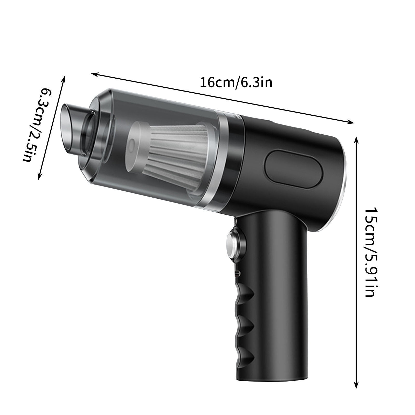 ddioayh Wireless Rechargeable Portable Car Vacuum Cleaner, Handheld Wet/Dry Vacuum for Car Interior Detailing, Home and Office Use, Lightweight and Compact Design with High-Power Suction