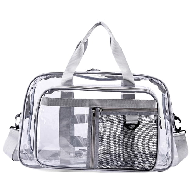 Bolso de mano transparente, bolsa de tipo para compras, desplazamientos diarios, viajes de negocios y otros viajes. Gris