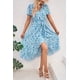 thumbnail image 2 of Vestido PRETTYGARDEN cruzado con escote en V floral con cinturón - Pequeño, 2 of 7