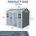 thumbnail image 4 of Zateety Outdoor Storage Shed 8x6ft Resin Waterproof Shed with Floor, 2 Windows & Lockable Door for Garden Patio Backyard, Black & White, 4 of 7