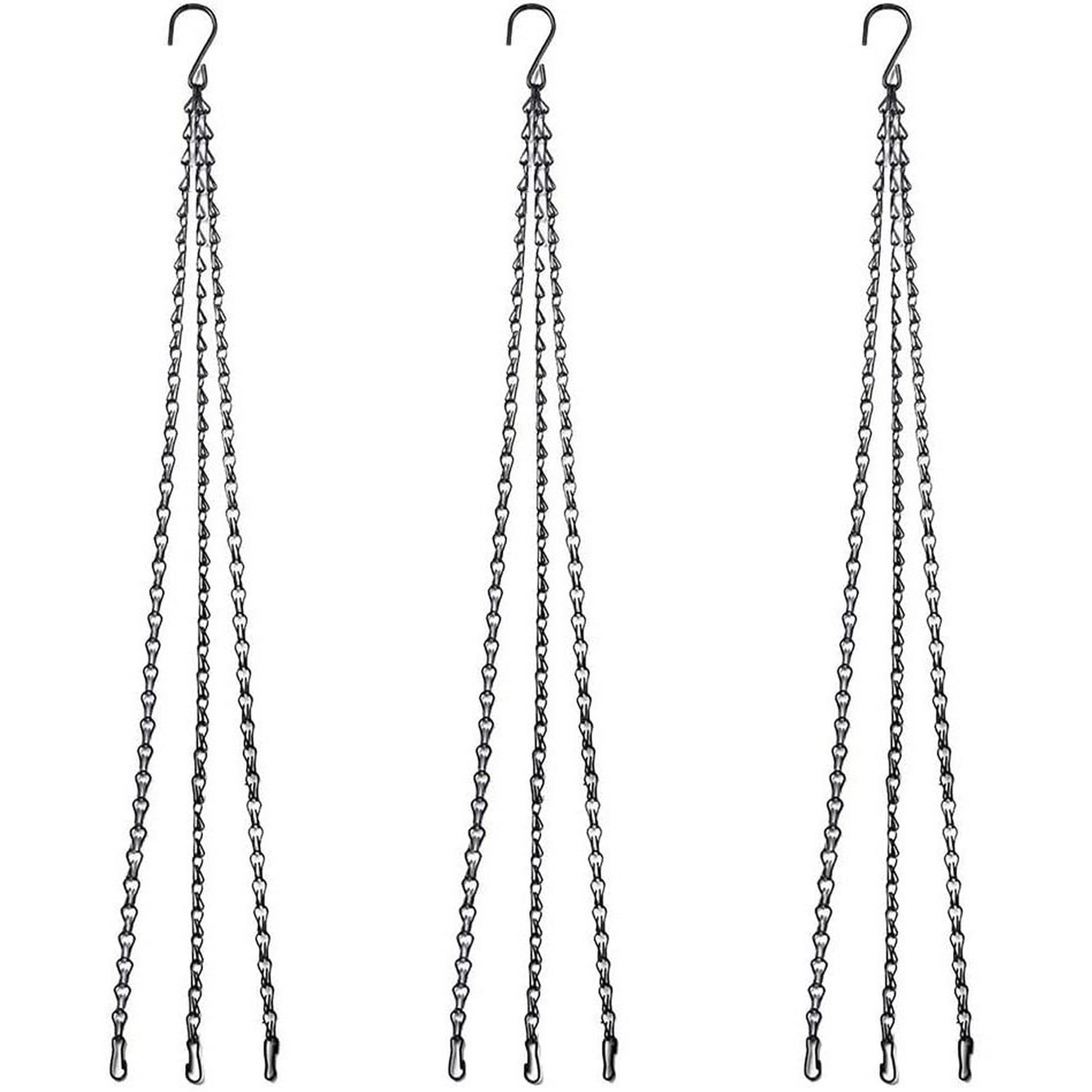 Lot De 4 Chaînes De Panier Suspendues Robustes Avec Crochets, Chaîne De Rechange En Acier Inoxydable Pour Panier Suspendu, Mangeoire à Oiseaux, Pot De Fleurs De Jardin Et Ornements