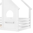 thumbnail image 5 of Miniyam Twin Floor Bed for Kids with Guardrails and Roof, Montessori House Bed Frame, White, 5 of 7