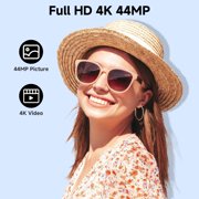 KEEPBERRY 4K Compact Digital Camera,Auto Focus 16x Zoom, 64GB TFCard, Lightweight, Silver, for Teens