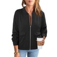 thumbnail image 4 of cocolona Fall Jackets Womens Zip Up Sweatshirts Tops Long Sleeve Casual Solid Color Jacket Coats with Pockets Winter Outfits, 4 of 8