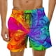 thumbnail image 1 of Pantalones Cortos de Playa con Cordón Impreso Casual para Hombres, 1 of 8