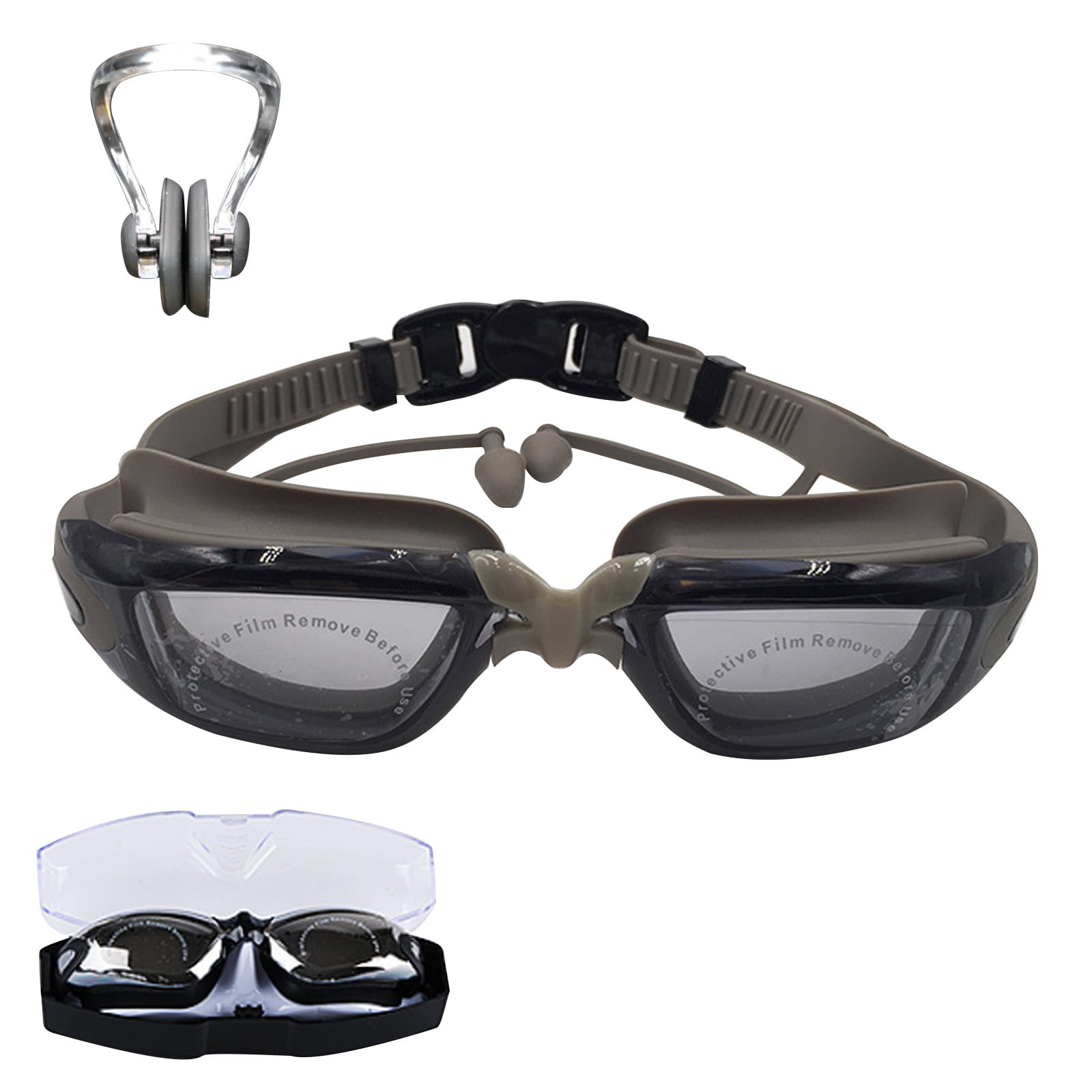 Adult Goggles Swimming Fog Protection Clear Glasses Underwater Head Cover Pool 