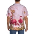 thumbnail image 3 of Vsdgher Flamingos In The Tropical Forest Men's Cuban Shirt, Hawaiian Shirts, Business Casual Button Down Shirts, Short Sleeve Shirt-Large, 3 of 5