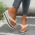 thumbnail image 3 of Dakaela Women's Platform Flip Flop Rhinestones Arch Support Summer Thong Sandals Soft Cushion Slippers, 3 of 8