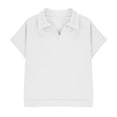 thumbnail image 3 of Khunlpohl Cotton Short Sleeve Shirts for Boys V Neck Collared Solid Color Tshirt Summer Comfortable Soft Casual Tee Tops, 3 of 5