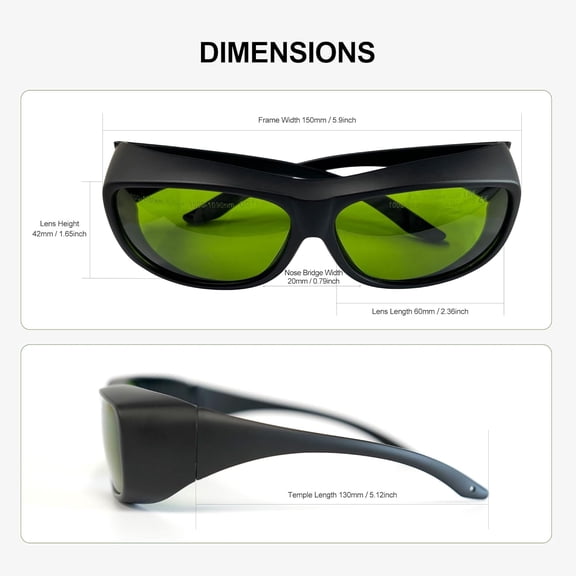 800-1100nm 1000-1090nm OD7 CE Laser Safety Goggles Laser Safety Glasses for IPL & Fiber Laser - Certified Protective Goggles for Hair Removal & Industrial Use (1-Pack) - /IR Protection