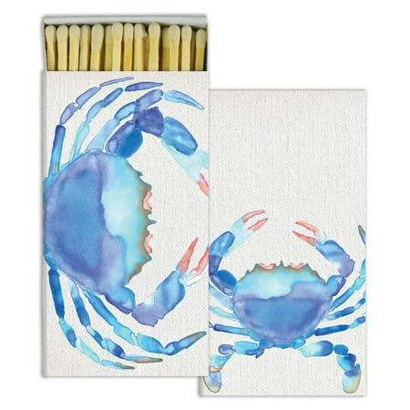 Matches - Watercolor Crab (Set of 3), ✔ Perfect accessory for lighting candles, cigarettes, cigars, grills and fireplaces. By (Best Place To Order Cigars)