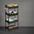 thumbnail image 2 of 4-Tier Retail Display Rack Stand, Particleboard Shelves with 4 Metal Hooks, Heavy-Duty Metal Frame for Retail, Kitchen & Office, 2 of 4