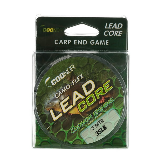 Coonor 35lb / 45lb / 55lb 5m Leadcore Braided Camouflage Carp Fishing Line Hair Rigs Core Fishing Tackle 35 Lbs