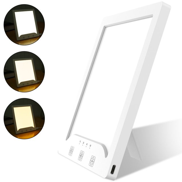 SAD Lamp 3000-6500K Adjustable Square Sunlight Lamp with 3 Color Temperature 10 Brightness Levels 4 Timer