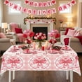 thumbnail image 4 of Meggemo 70.9x42.5 Inch Bow Themed Party Tablecloth Festive Decorative Table Cover Valentine's Day Birthday Party Supplies Home Dining Accent, 4 of 6