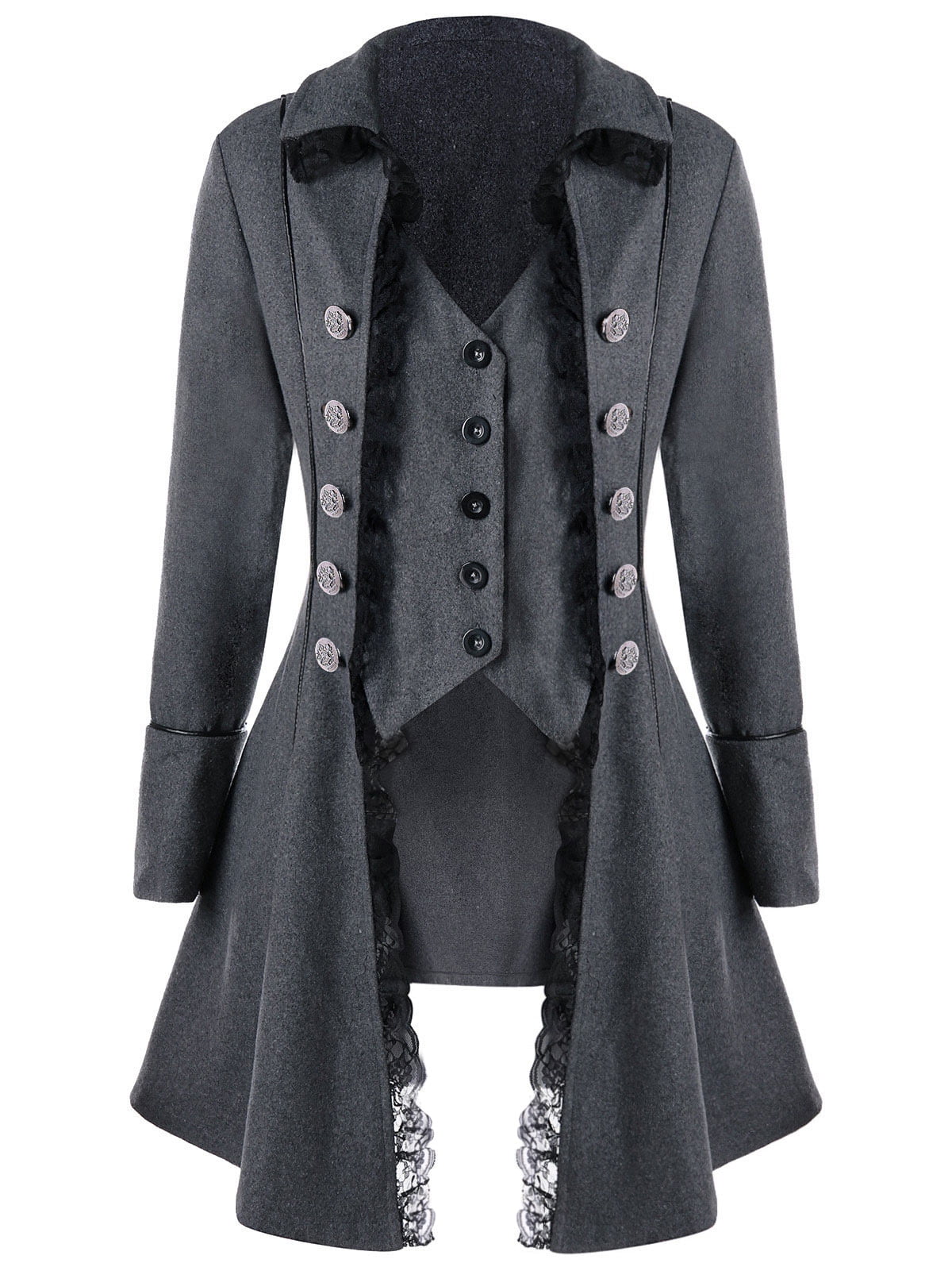 POTO Coats for Women Womens Vintage Steampunk Long Dress Coat Gothic Overcoat Ladies Retro Jacket Outwear