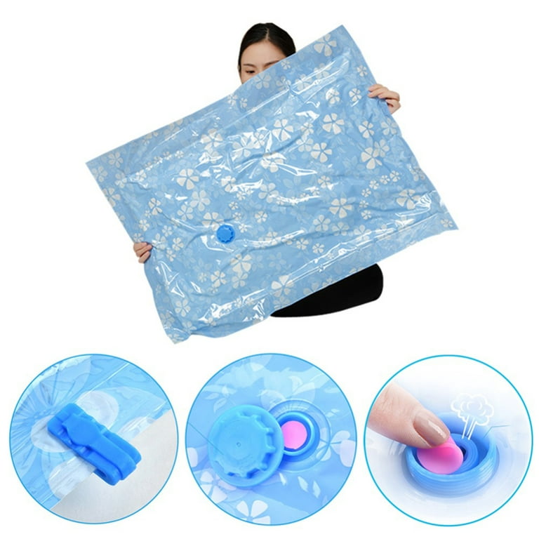 Ludlz Space Saver Bags Vacuum Storage Sealer Bags for Blankets Clothes  Pillows Comforters with Hand Pump - Vacuum Storage Bag Reusable Compressed