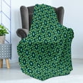 thumbnail image 4 of Ethnic Soft Flannel Fleece Throw Blanket, Floral Motif Ornamental Geometric Petals Timeless Oriental Pattern, Cozy Plush for Indoor and Outdoor Use, 50" x 70", Yellow Teal and Blue, by Ambesonne, 4 of 5