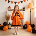 thumbnail image 2 of Kogui Two-Piece Halloween Outfit Sleeveless Sundress With Matching Cloak For Infant Girls (Orange, 4-5 Years), 2 of 8
