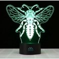 thumbnail image 3 of Lámpara de noche 3D Drosophila con ilusión de animal, 7 colores táctiles LED de escritorio, 3 of 5