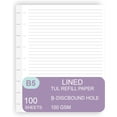 thumbnail image 1 of miduoduo-9 Recharges de Papier Doublé Discbound, 100 Feuilles (200 Pages), 9 Inserts de Planificateur Heureux Pré-Percés, Feuilles Mobiles, Blanc, Taille Classique, 7 x 9.25 Pouces, 1 of 4