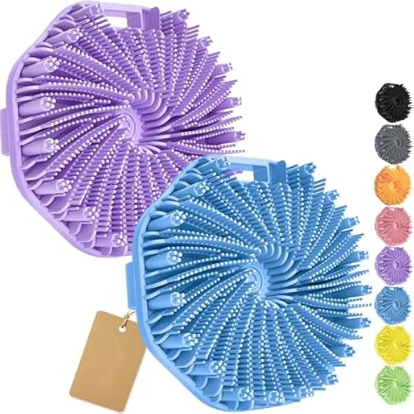 wonima11 2Pcs Silicone Body Scrubber, Exfoliating Body Scrubber for Sensitive Skin, Silicone Scrubber Body, Silicones Body Brush for Showering