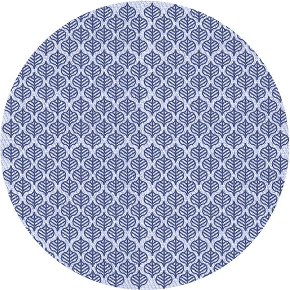 Ahgly Company Machine Washable Indoor Round Transitional Heavenly Blue Area Rugs, 5' Round